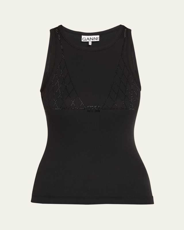 Soft Rib Rhinestone Tank Top